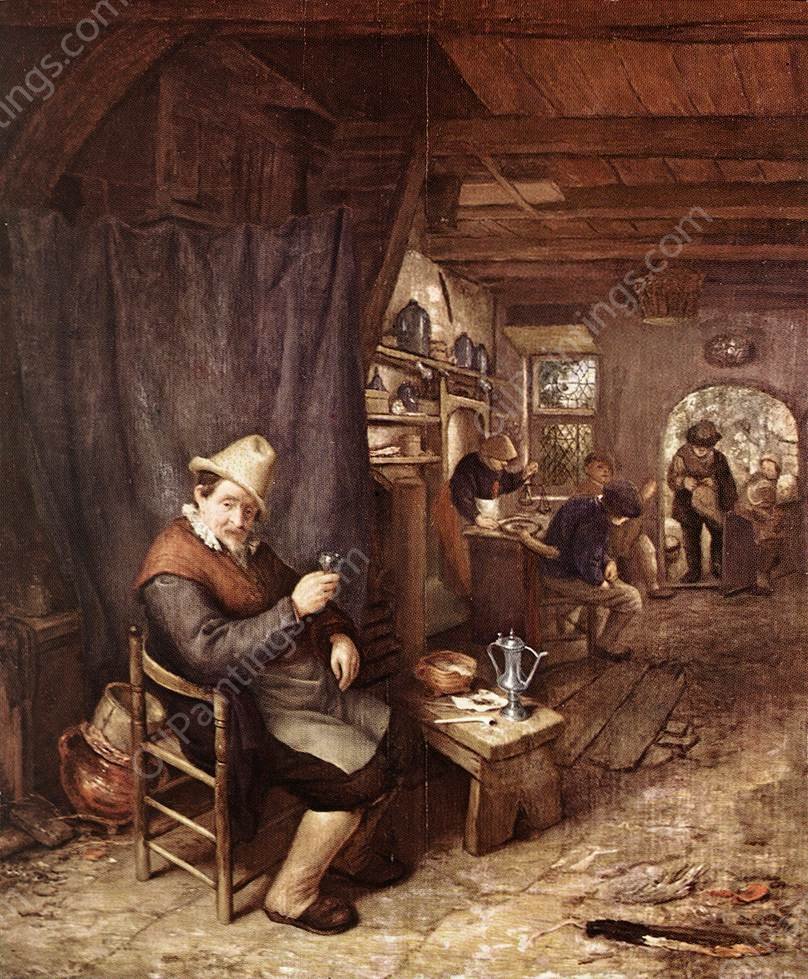 The Drinker by Adriaen Van Ostade - Hand-Painted Oil Painting Reproduction