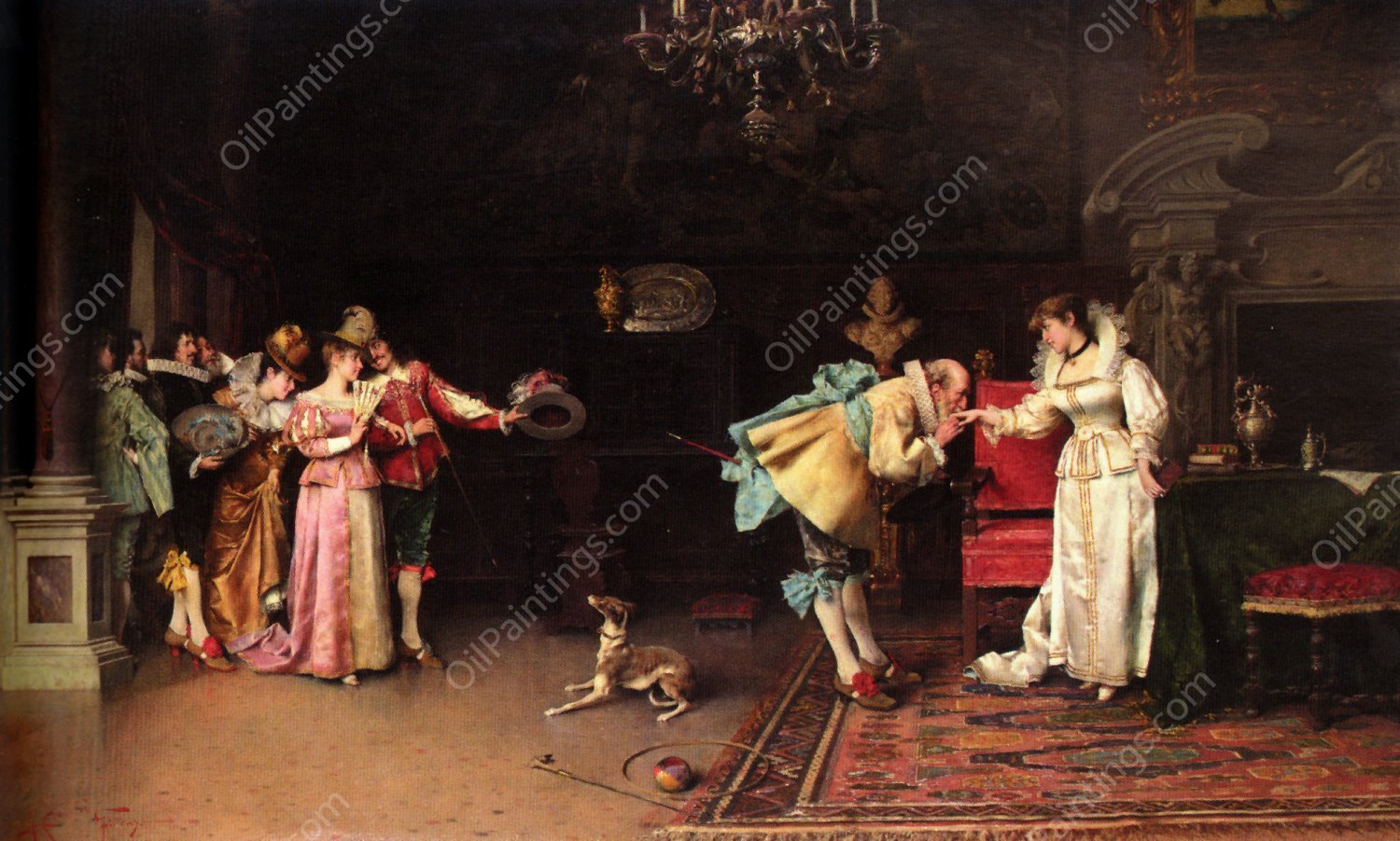 Old Fashioned Gallantry by Adriano Cecchi - Hand-Painted Oil Painting Reproduction