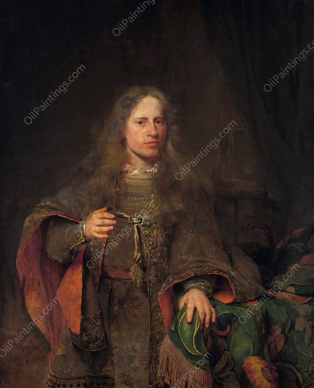 Portrait of Ernest de Beveren,Lord of West-IJsselmonde and De Lindt  by Aert De Gelder - Hand-Painted Oil Painting Reproduction