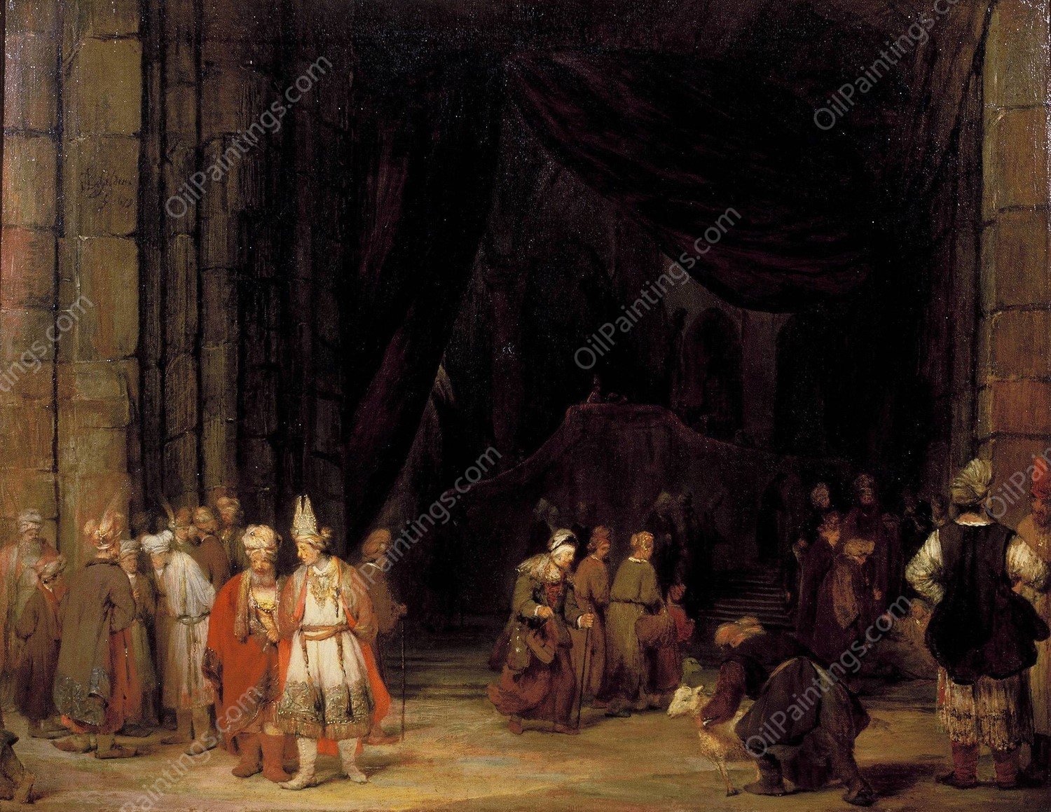 The Forecourt of a Temple  by Aert De Gelder - Hand-Painted Oil Painting Reproduction