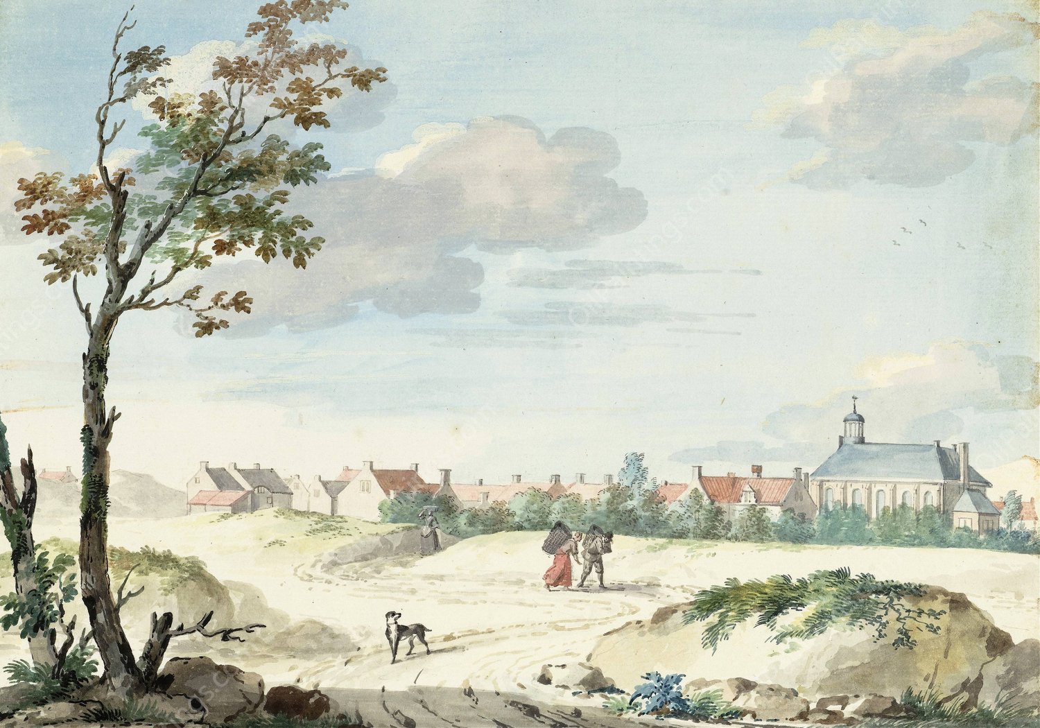 Het dorp Terheijden  by Aert Schouman - Hand-Painted Oil Painting Reproduction