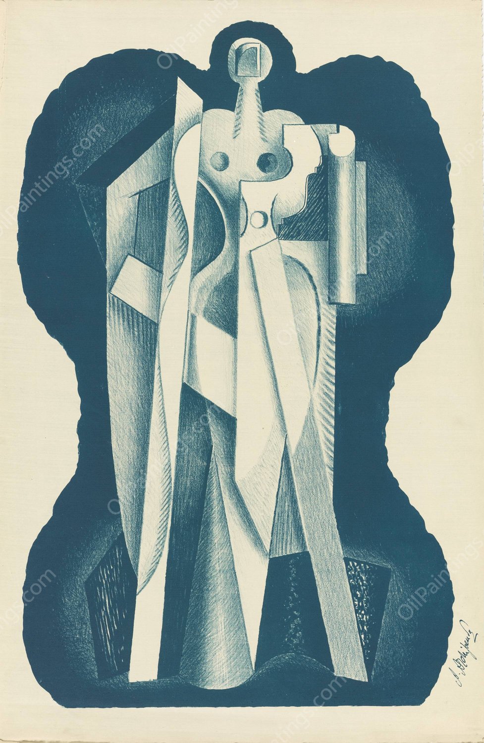 Abstract  by After Auguste Rodin - Hand-Painted Oil Painting Reproduction