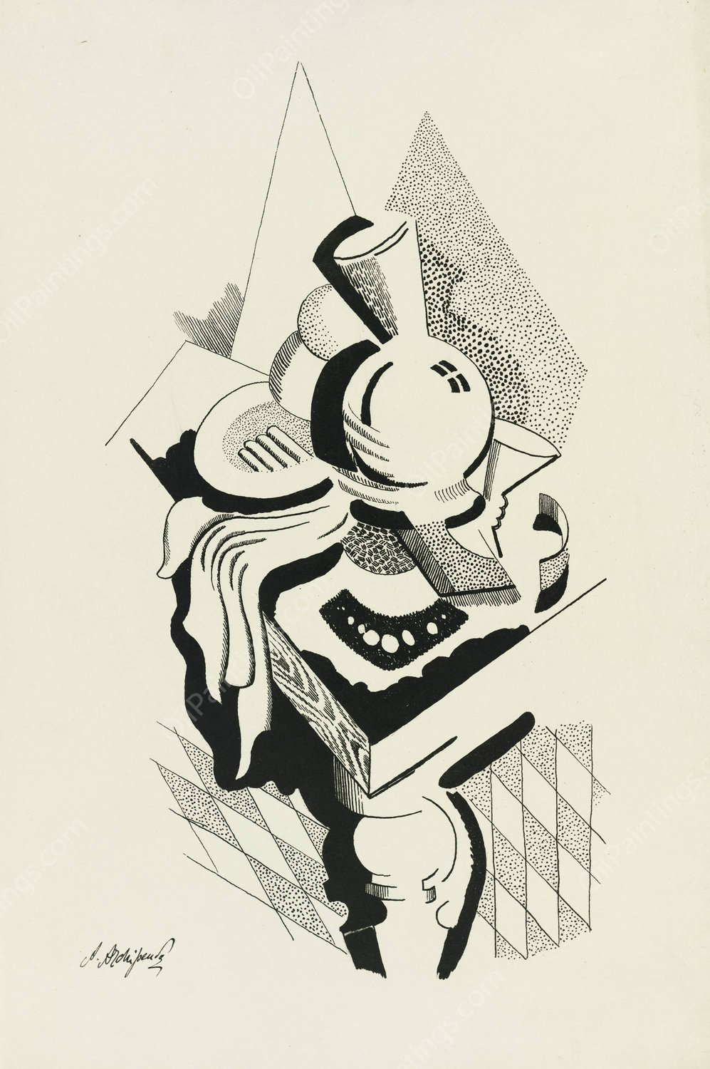 Abstract  by After Auguste Rodin - Hand-Painted Oil Painting Reproduction