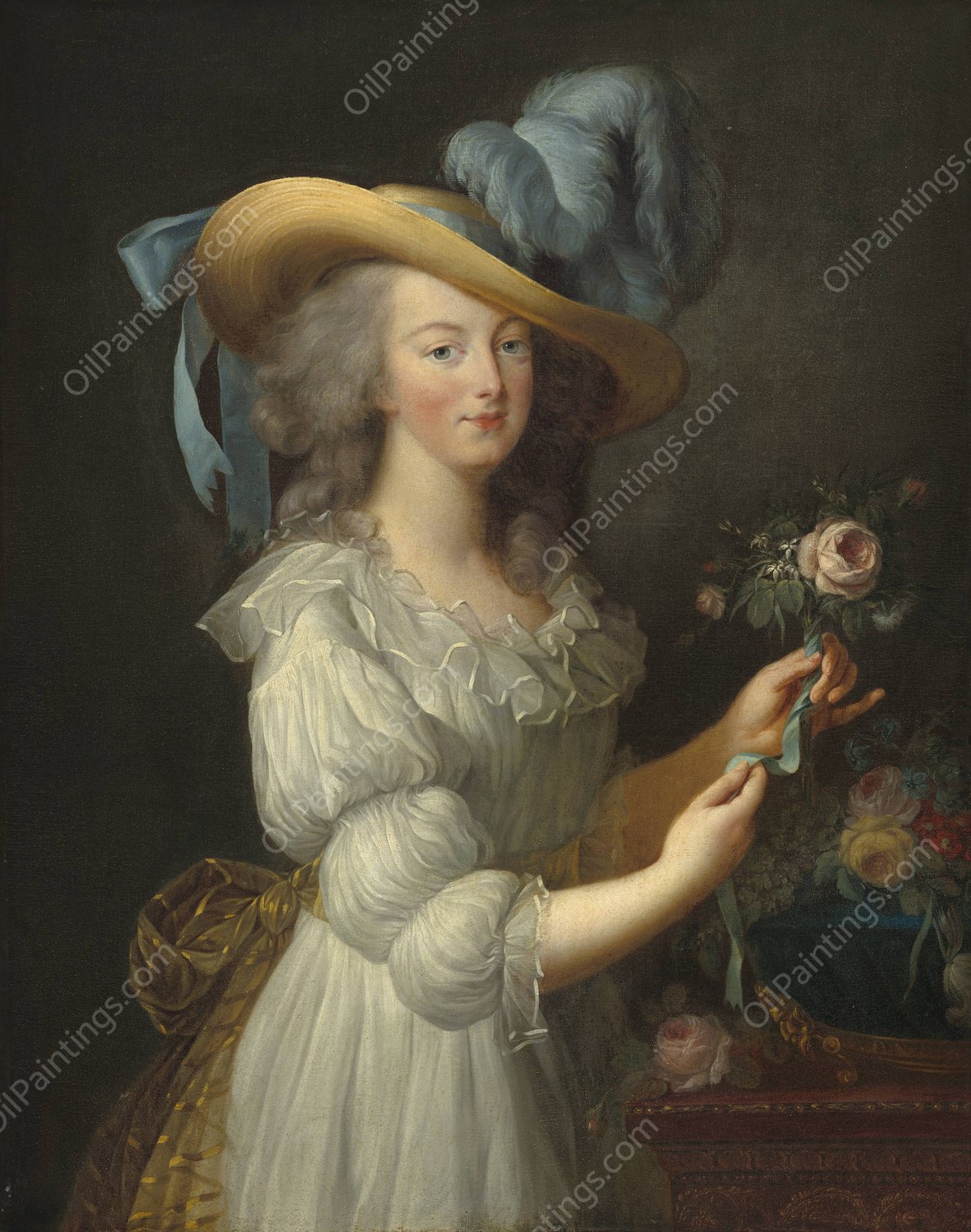 Marie-Antoinette  by After Elisabeth-Louise Vigee Le Brun - Hand-Painted Oil Painting Reproduction