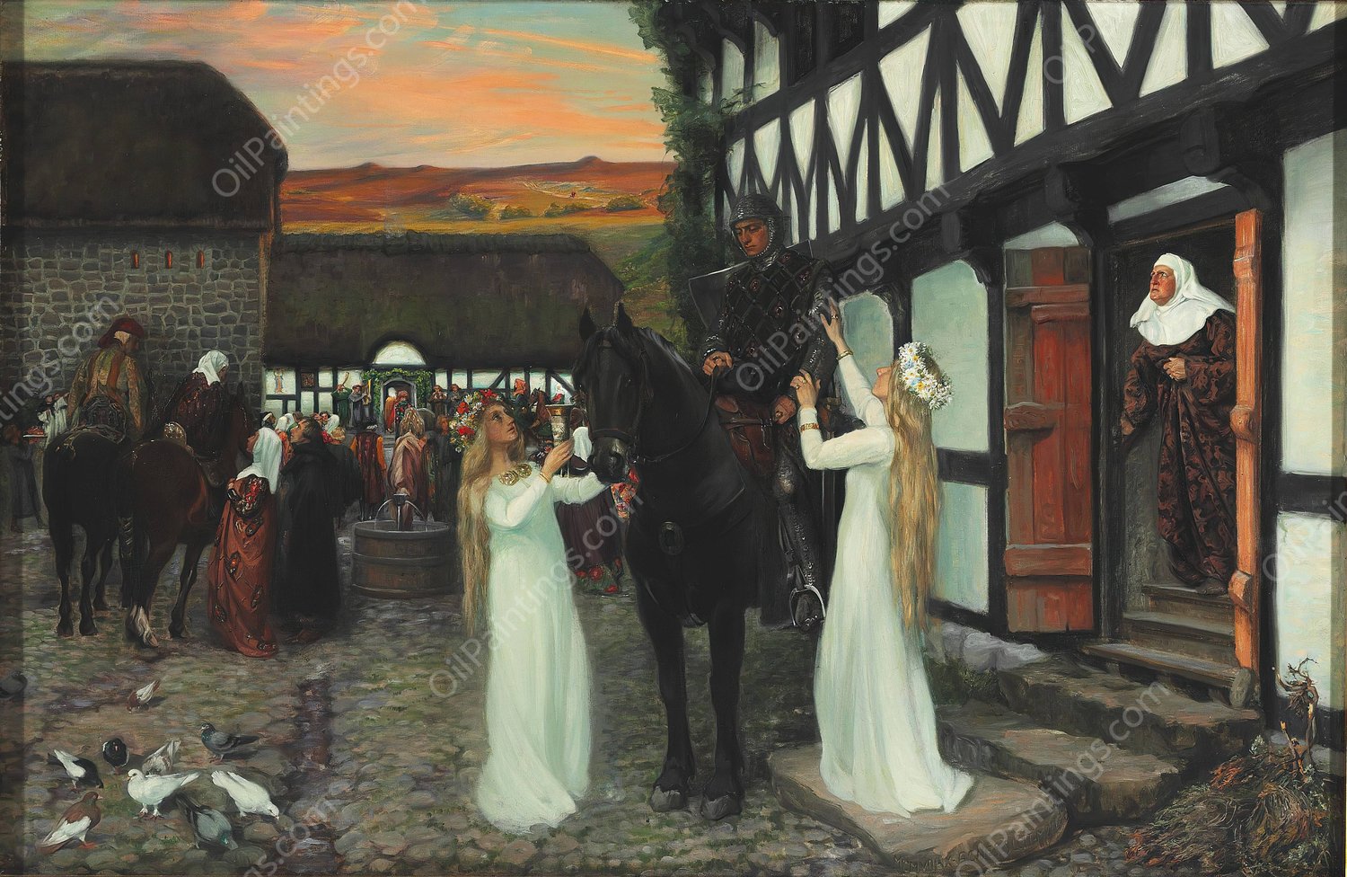 Ebbe Skammelsen In The Wedding Yard  by Agnes Slott-Moller - Hand-Painted Oil Painting Reproduction