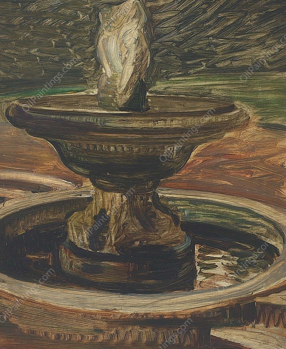 Fountain  by Agnes Slott-Moller - Hand-Painted Oil Painting Reproduction