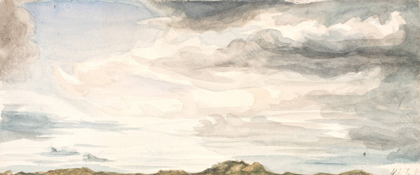 Himmelstudie  by Agnes Slott-Moller - Hand-Painted Oil Painting Reproduction