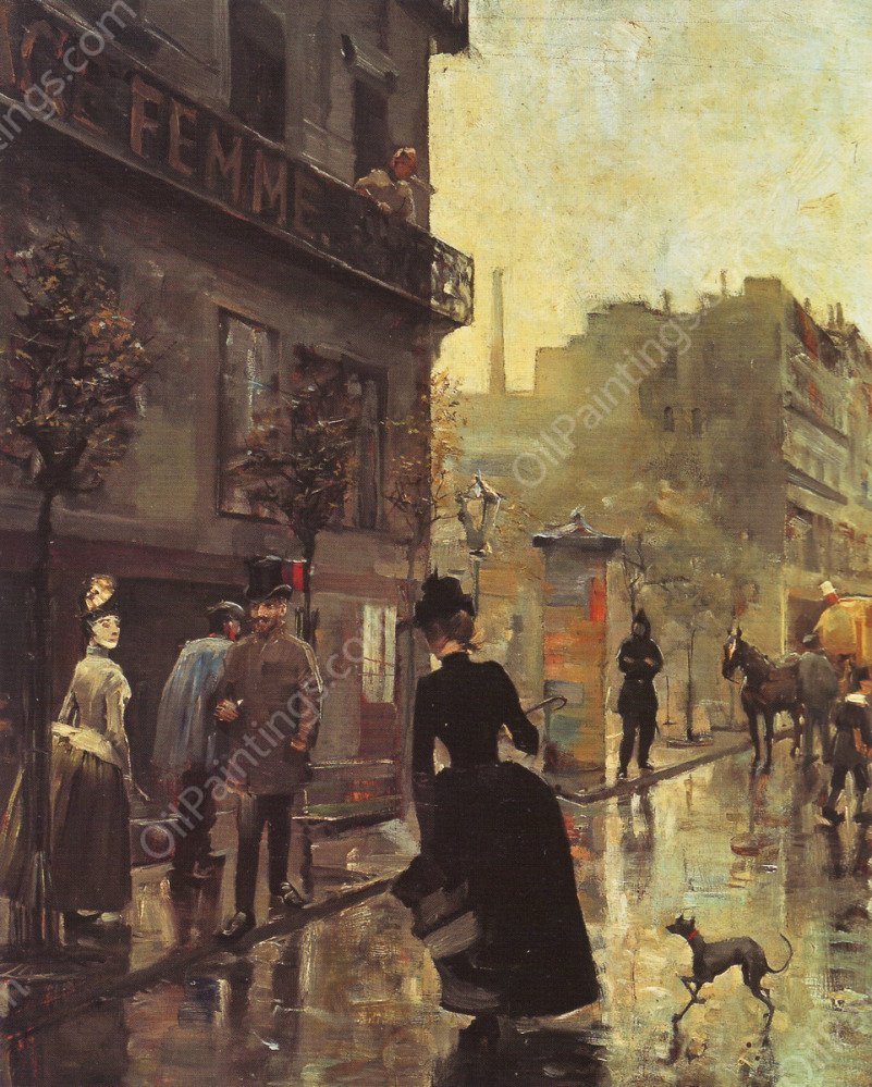 Boulevard In Paris by Akseli Gallen-Kallela - Hand-Painted Oil Painting Reproduction
