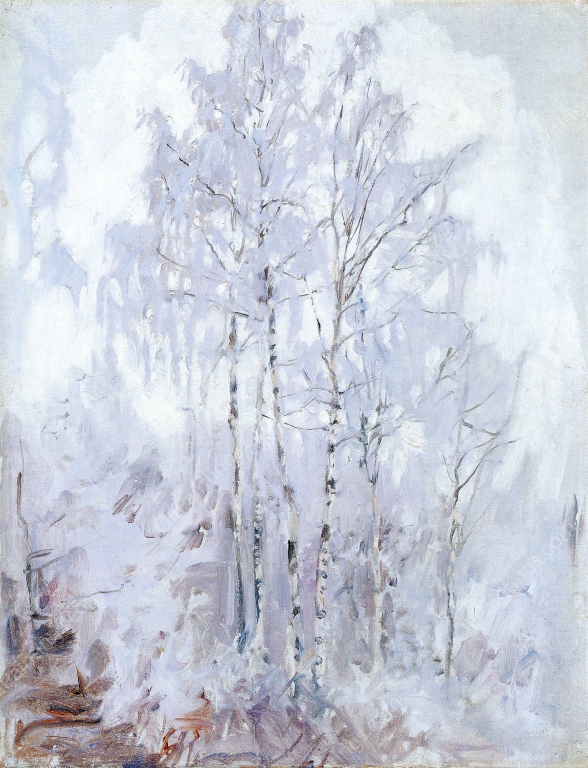 Frosty Birch Trees by Akseli Gallen-Kallela - Hand-Painted Oil Painting Reproduction