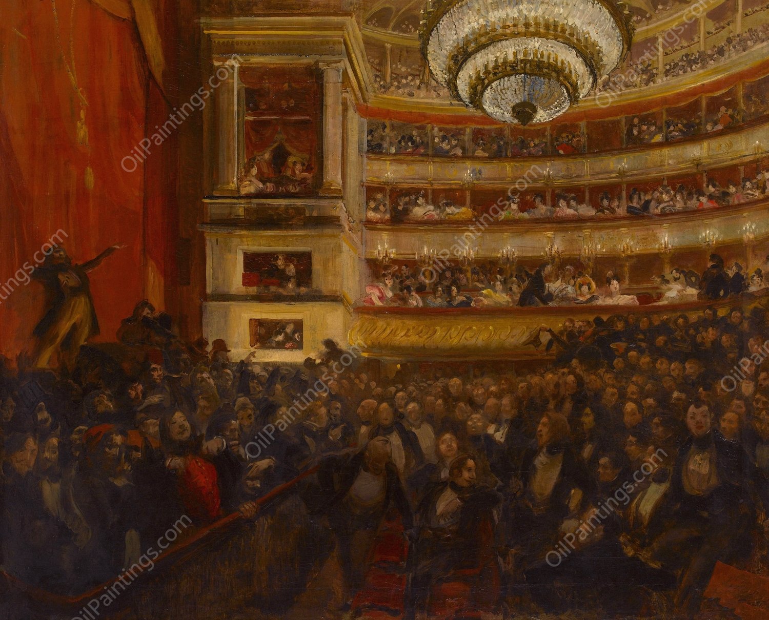 La premiere d'Hernani. Avant la bataille  by Albert Besnard - Hand-Painted Oil Painting Reproduction