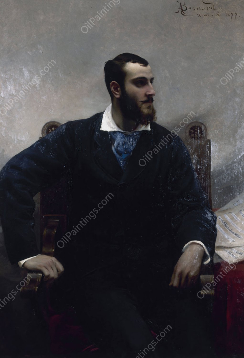 Portrait d'Andre Wormser  by Albert Besnard - Hand-Painted Oil Painting Reproduction