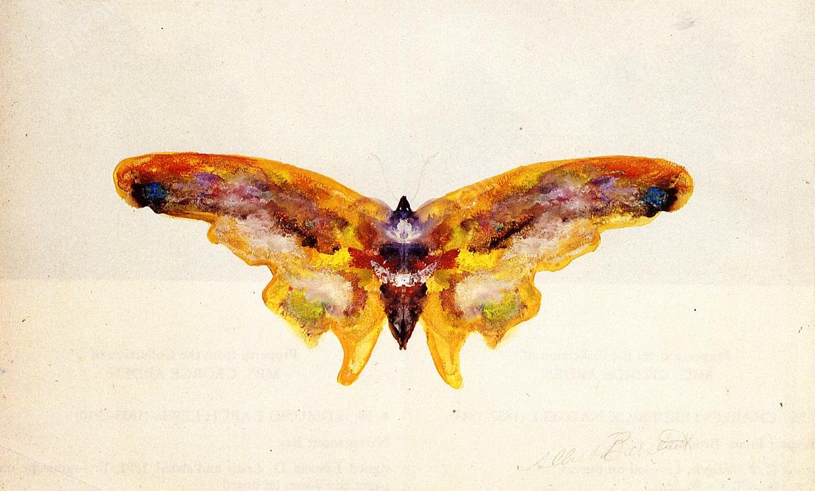 Butterfly by Albert Bierstadt - Hand-Painted Oil Painting Reproduction