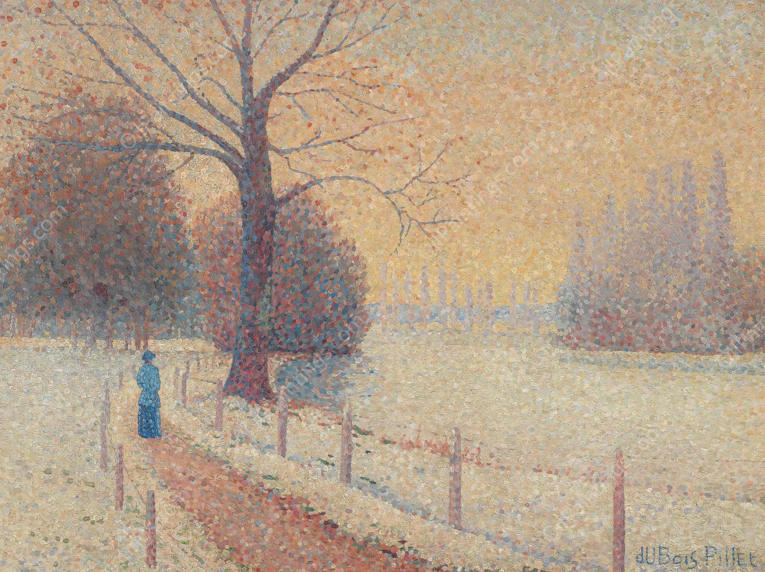 Le Puy En Hiver  by Albert Dubois-Pillet - Hand-Painted Oil Painting Reproduction