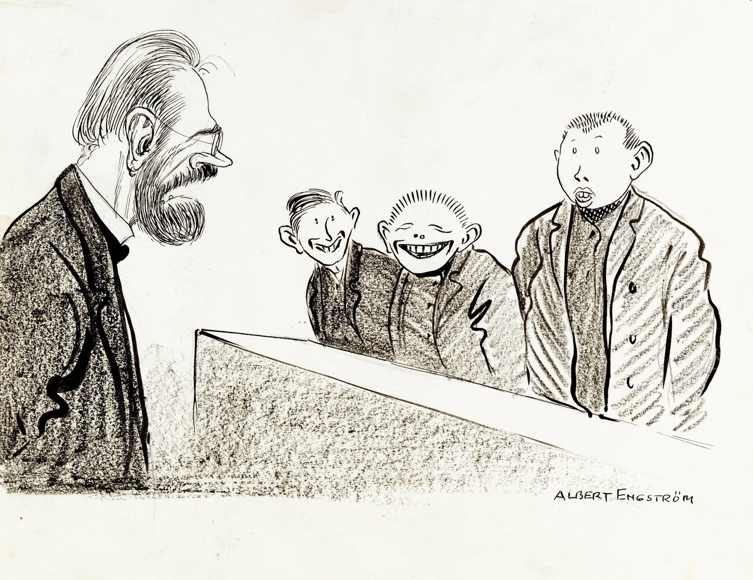 At Elementary School  by Albert Engstrom - Hand-Painted Oil Painting Reproduction