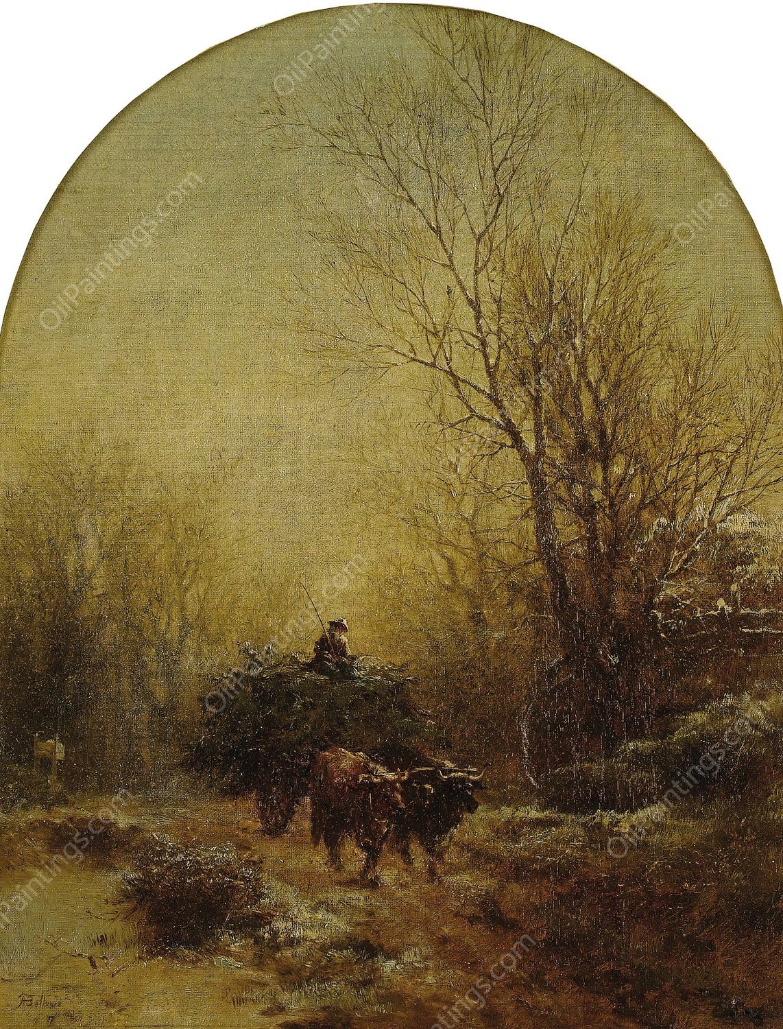 A Full Wagon  by Albert Fitch Bellows - Hand-Painted Oil Painting Reproduction