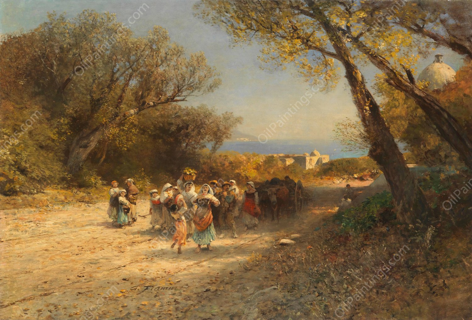 Nach der Feldarbeit  by Albert Flamm - Hand-Painted Oil Painting Reproduction