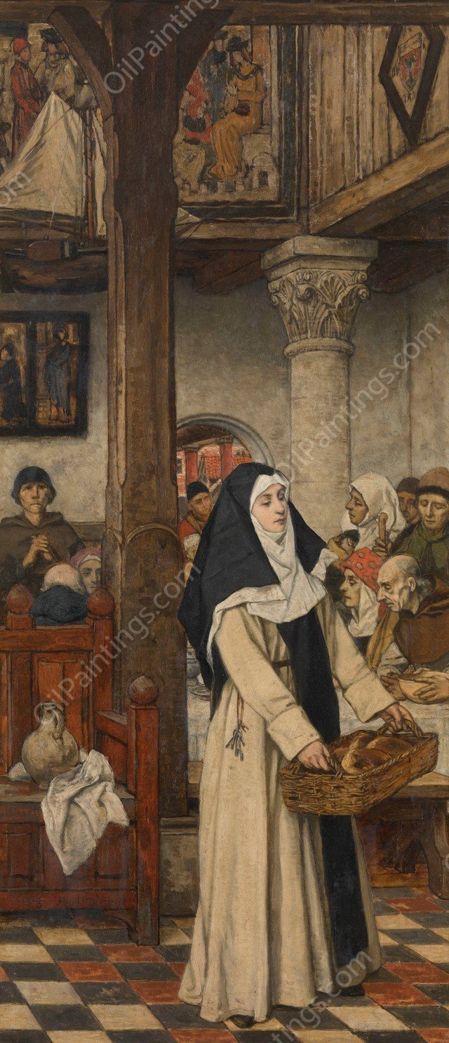 Poor Relief  by Albert Frans Lieven De Vriendt - Hand-Painted Oil Painting Reproduction