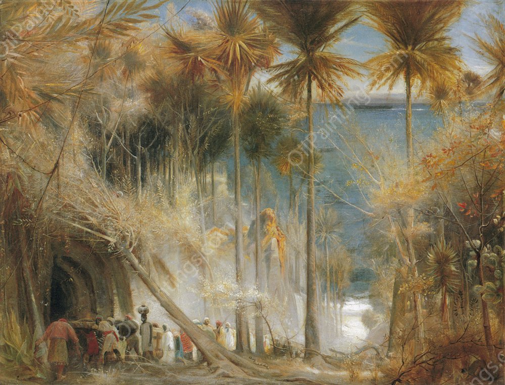 Ali Baba and the Forty Thieves by Albert Goodwin - Hand-Painted Oil Painting Reproduction