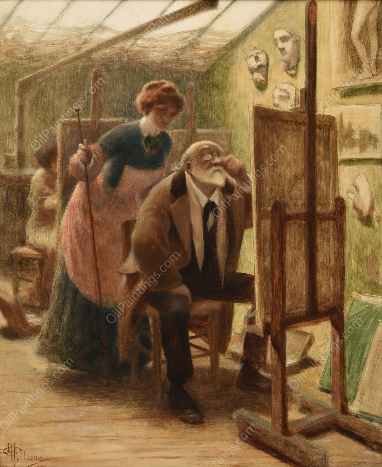 La correction  by Albert Guillaume - Hand-Painted Oil Painting Reproduction