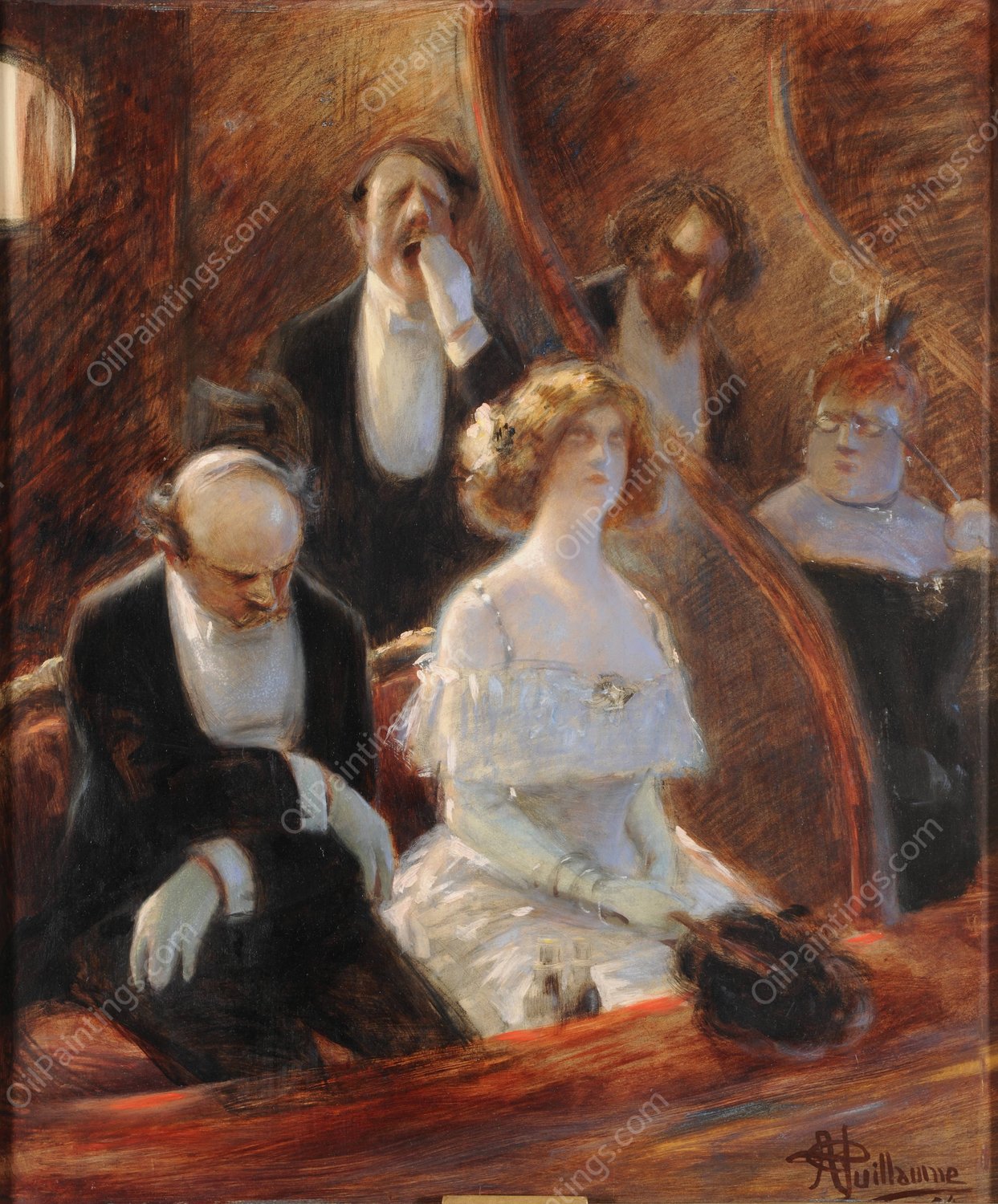 Musique savante  by Albert Guillaume - Hand-Painted Oil Painting Reproduction