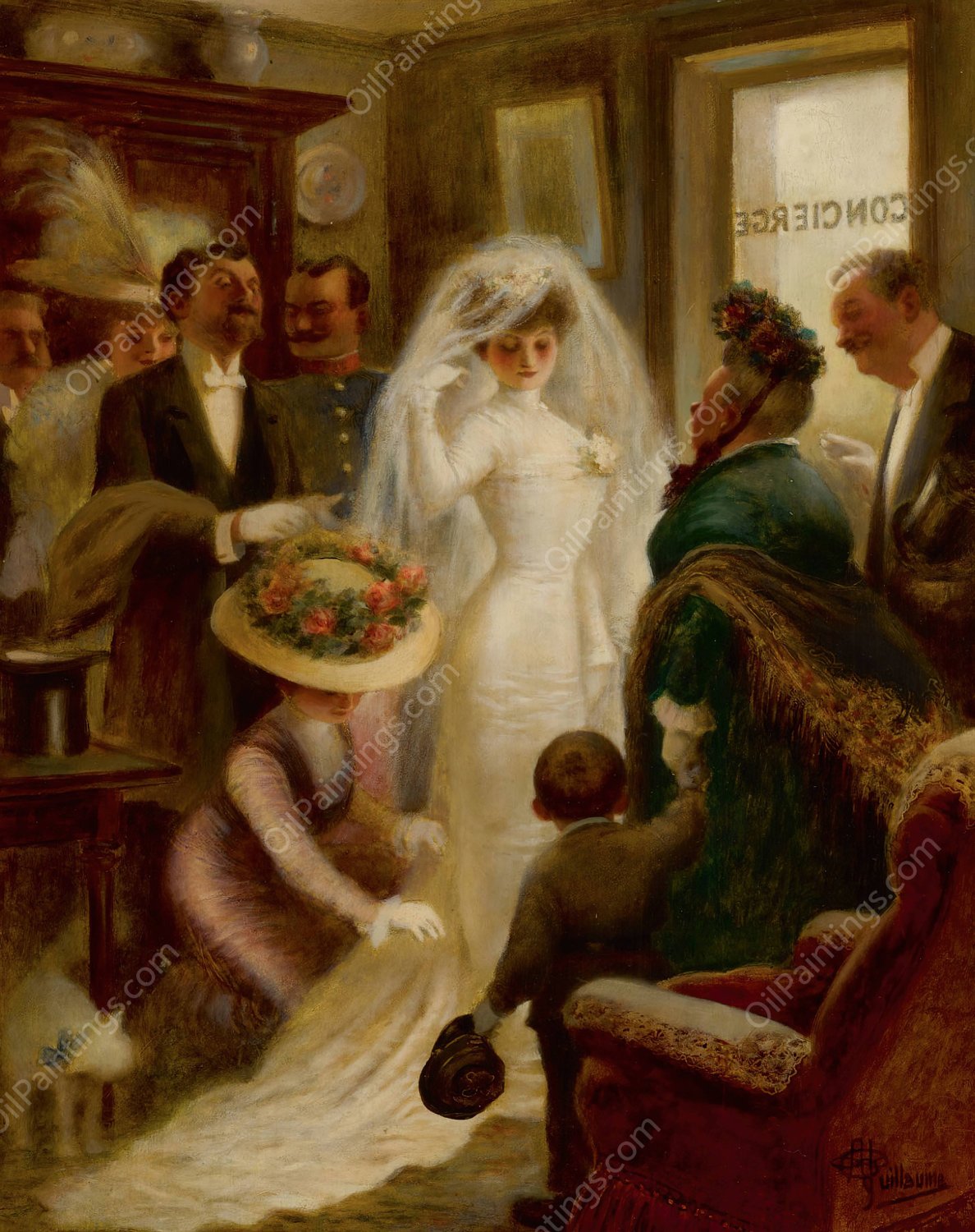 Wedding Day by Albert Guillaume - Hand-Painted Oil Painting Reproduction
