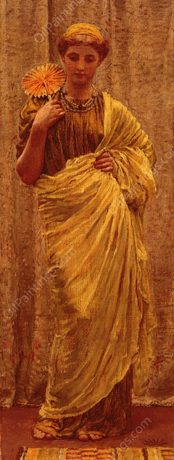 The Gilded Fan by Albert Joseph Moore - Hand-Painted Oil Painting Reproduction