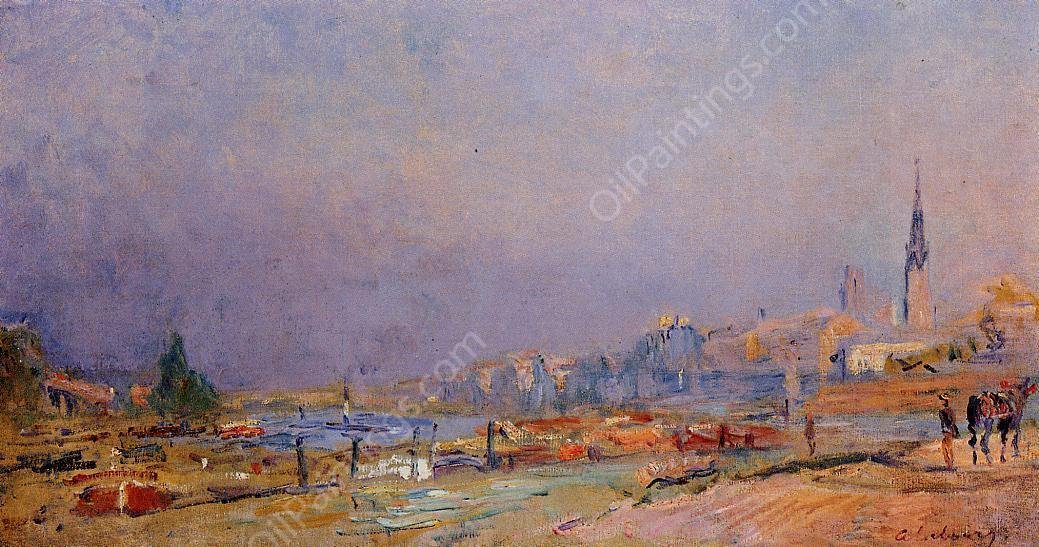 The Banks of the Seine at Rouen by Albert Lebourg - Hand-Painted Oil Painting Reproduction