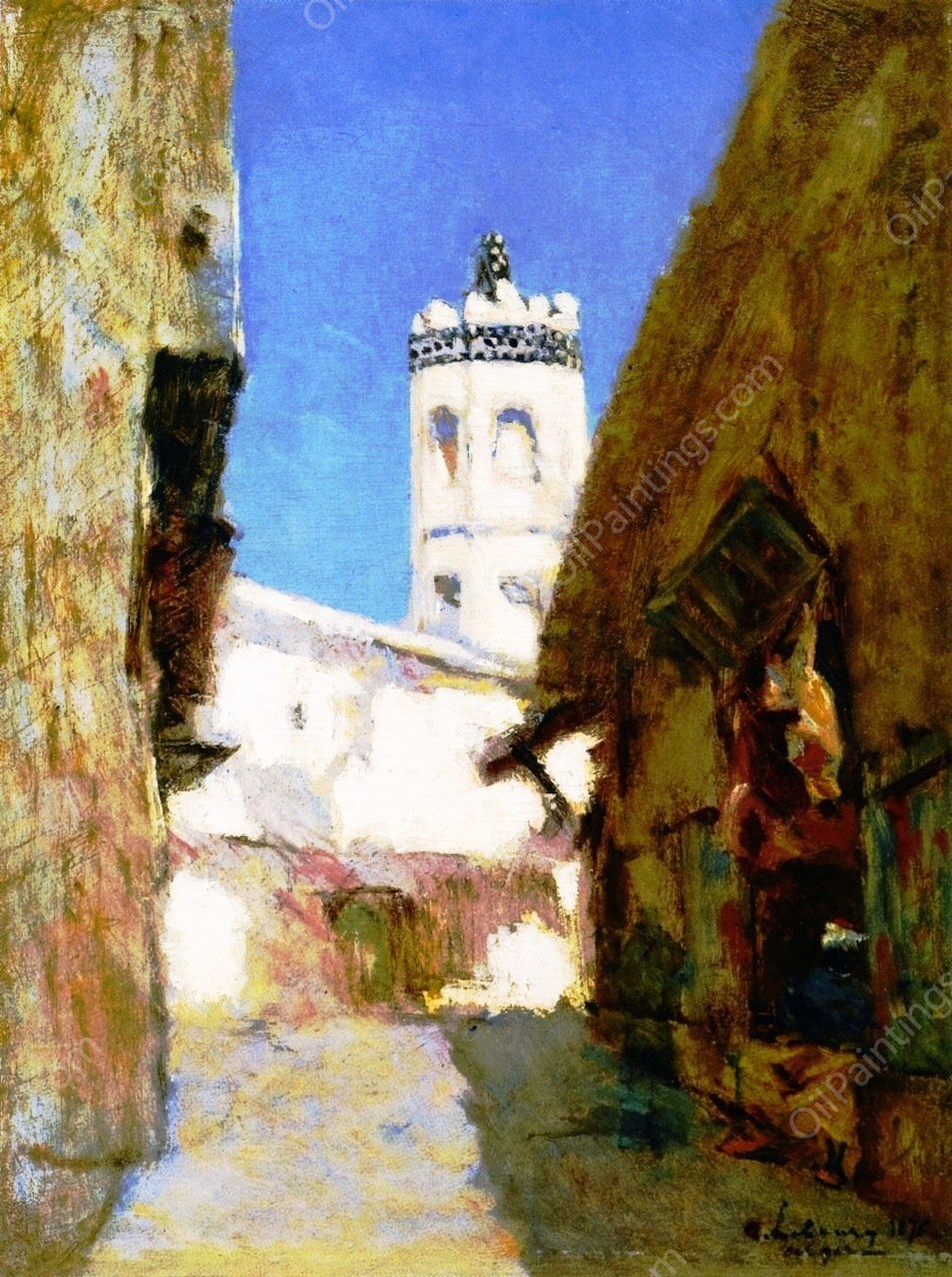 The Rue des Blondeurs in Algiers by Albert Lebourg - Hand-Painted Oil Painting Reproduction