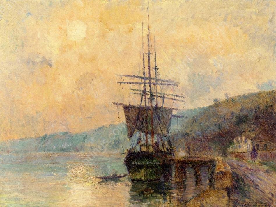 The Seine near Rouen by Albert Lebourg - Hand-Painted Oil Painting Reproduction