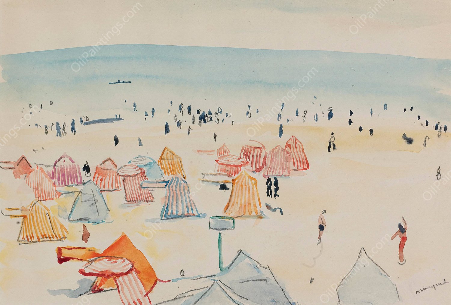 Plage Des Sables D'olonne by Albert Marquet - Hand-Painted Oil Painting Reproduction