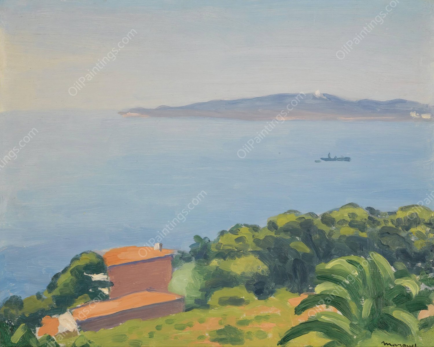 Toulon, Cap Brun  by Albert Marquet - Hand-Painted Oil Painting Reproduction