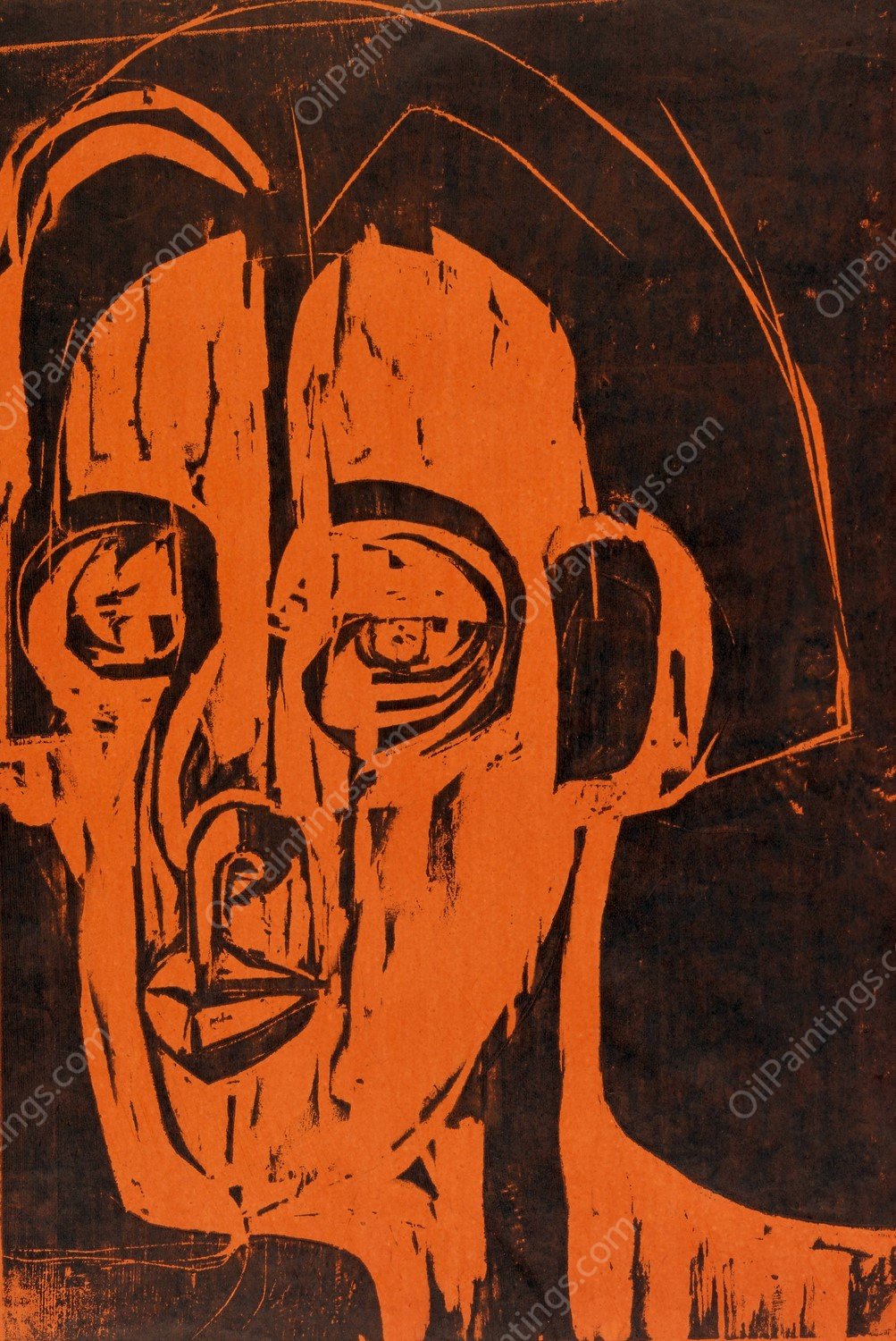 Portrait Ernst Ludwig Kirchner II  by Albert Muller - Hand-Painted Oil Painting Reproduction