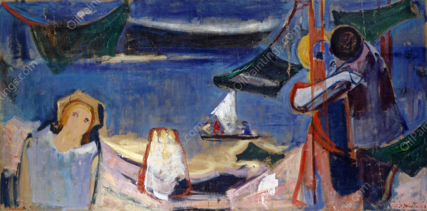 Reminiscence of Edvard Munch  by Albert Muller - Hand-Painted Oil Painting Reproduction