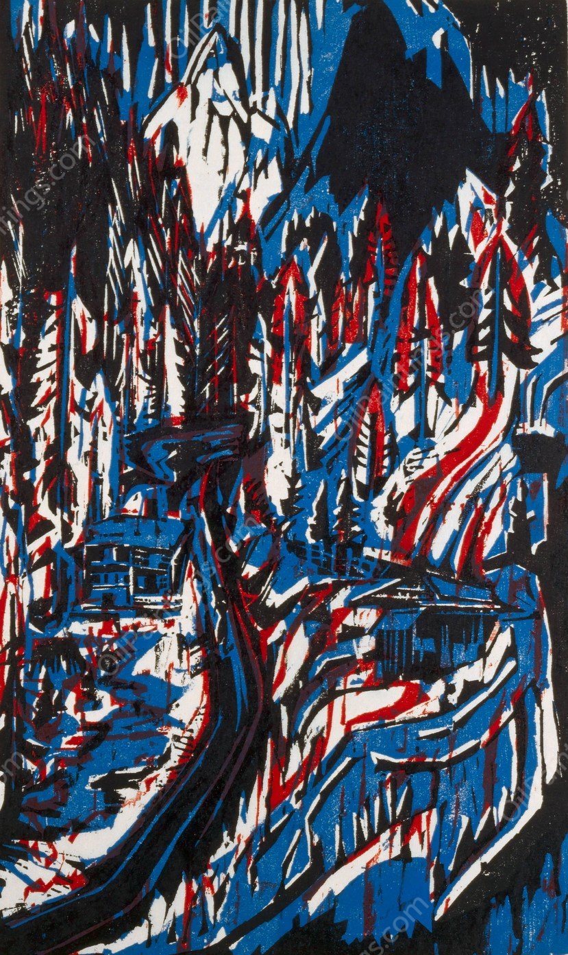 Sertigtal  by Albert Muller - Hand-Painted Oil Painting Reproduction