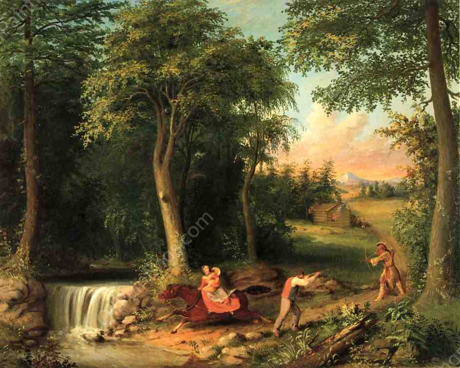 The Attack at Watkins Glen by Albertus Del Orient Browere - Hand-Painted Oil Painting Reproduction