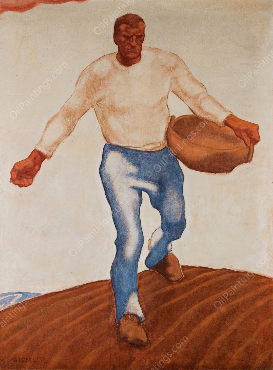 Der Samann  by Albin Egger Lienz - Hand-Painted Oil Painting Reproduction