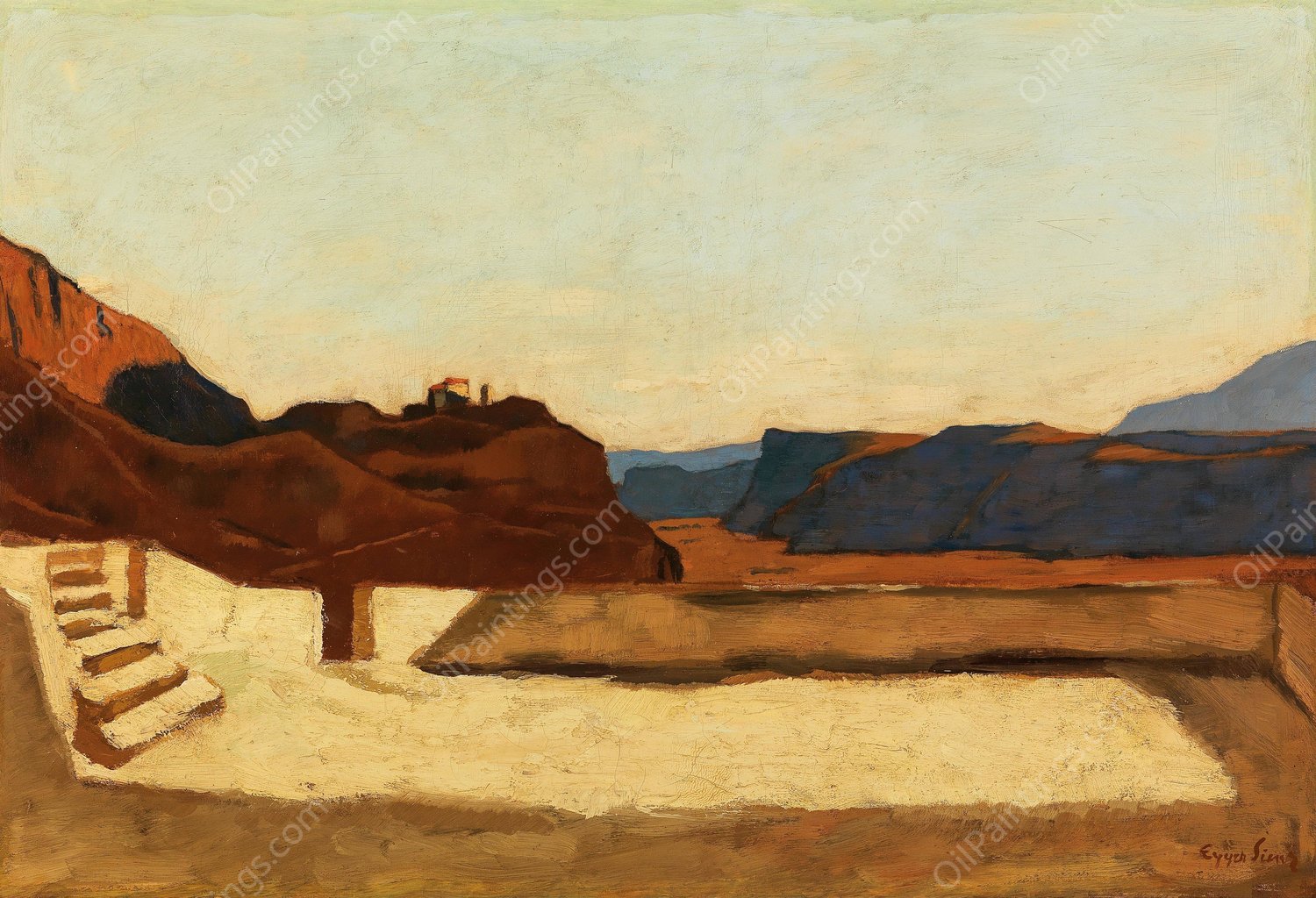 Kalvarienberg bei Bozen by Albin Egger Lienz - Hand-Painted Oil Painting Reproduction