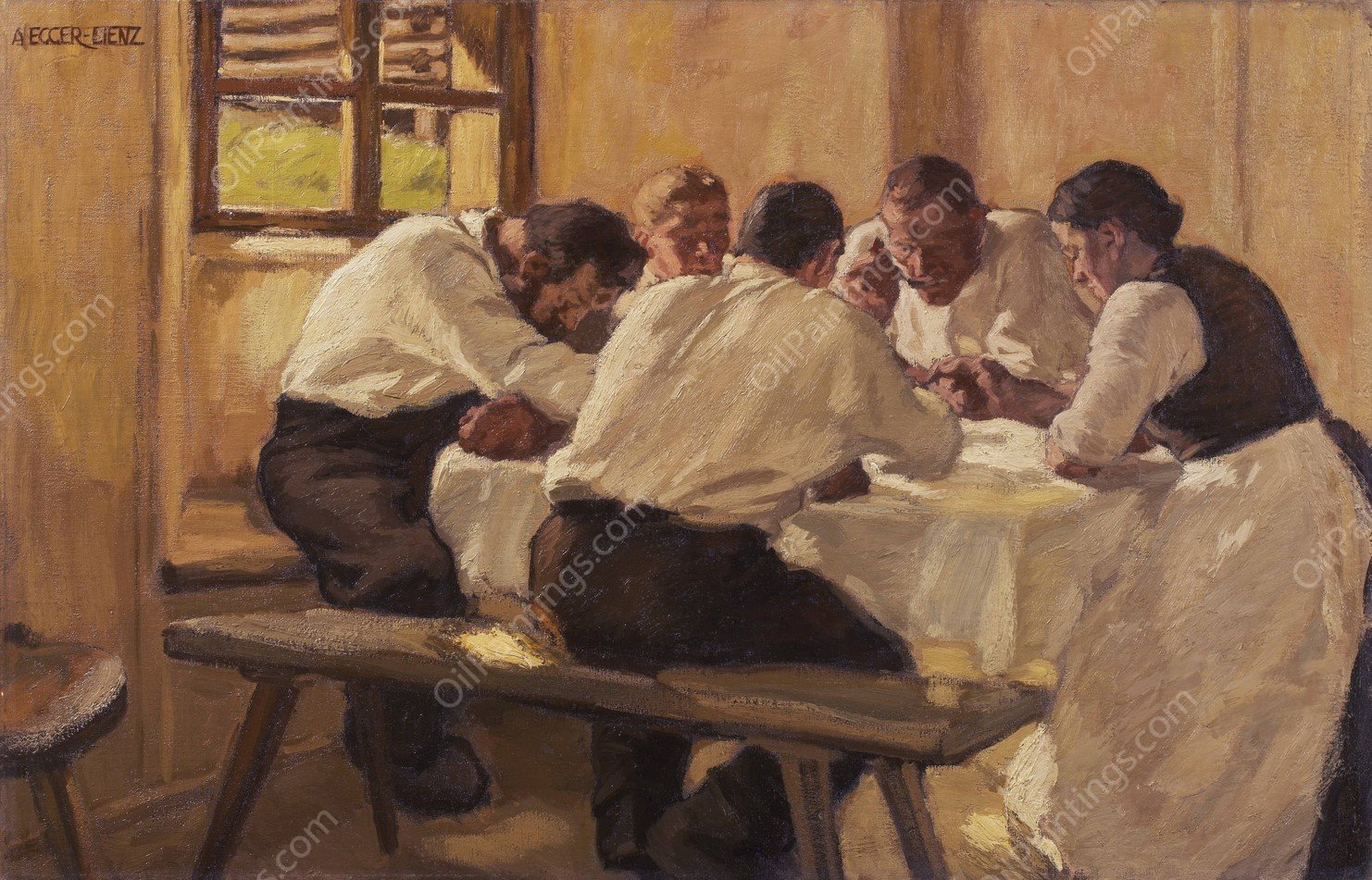 Lunch  by Albin Egger Lienz - Hand-Painted Oil Painting Reproduction