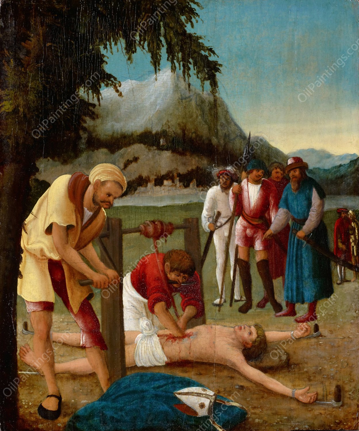 The Martyrdom of Saint Erasmus  by Albrecht Altdorfer Workshop - Hand-Painted Oil Painting Reproduction