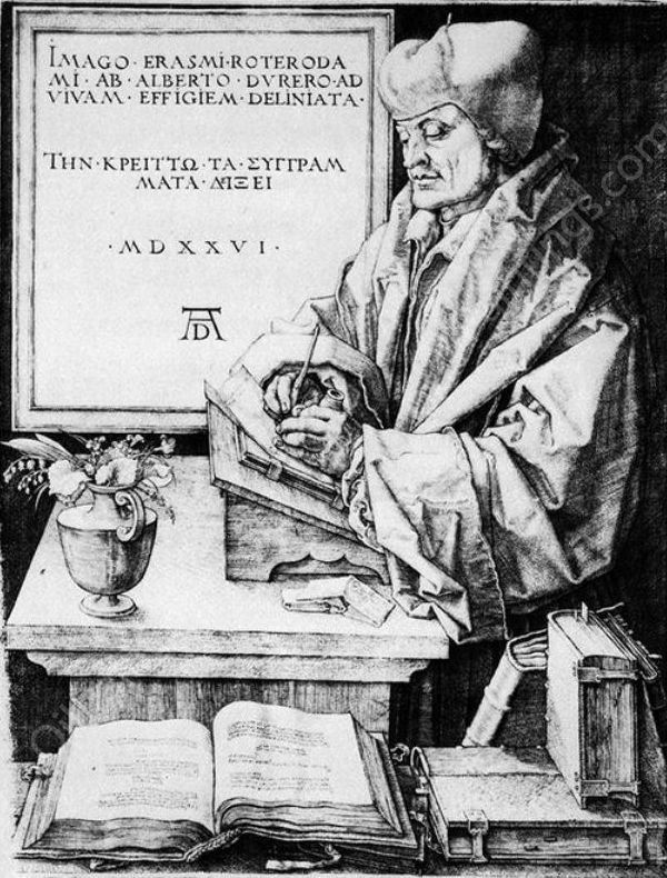 Erasmus of Rotterdam by Albrecht Duerer - Hand-Painted Oil Painting Reproduction