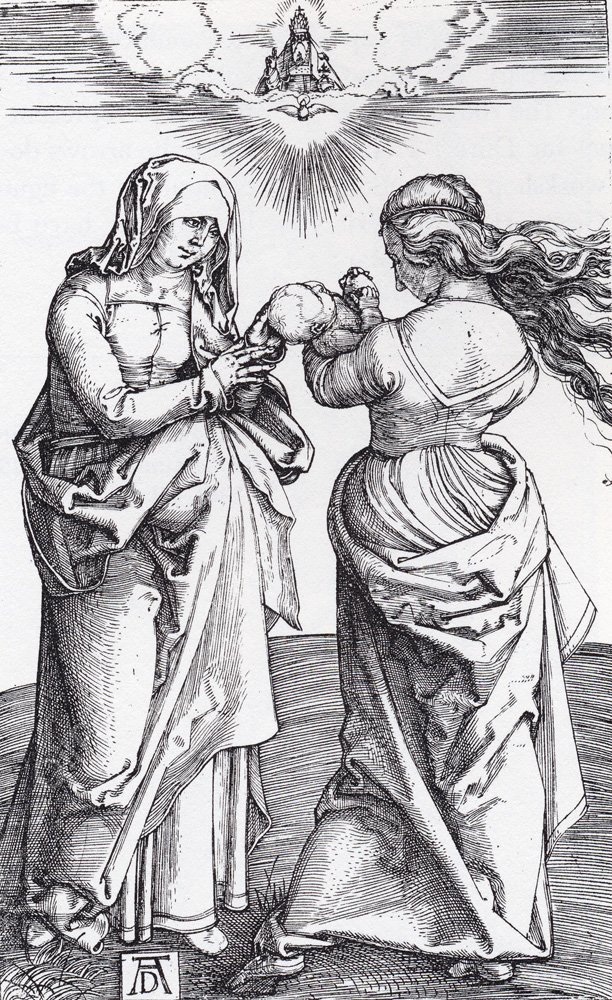 The virgin with the Infant Christ and St. Anne by Albrecht Duerer - Hand-Painted Oil Painting Reproduction