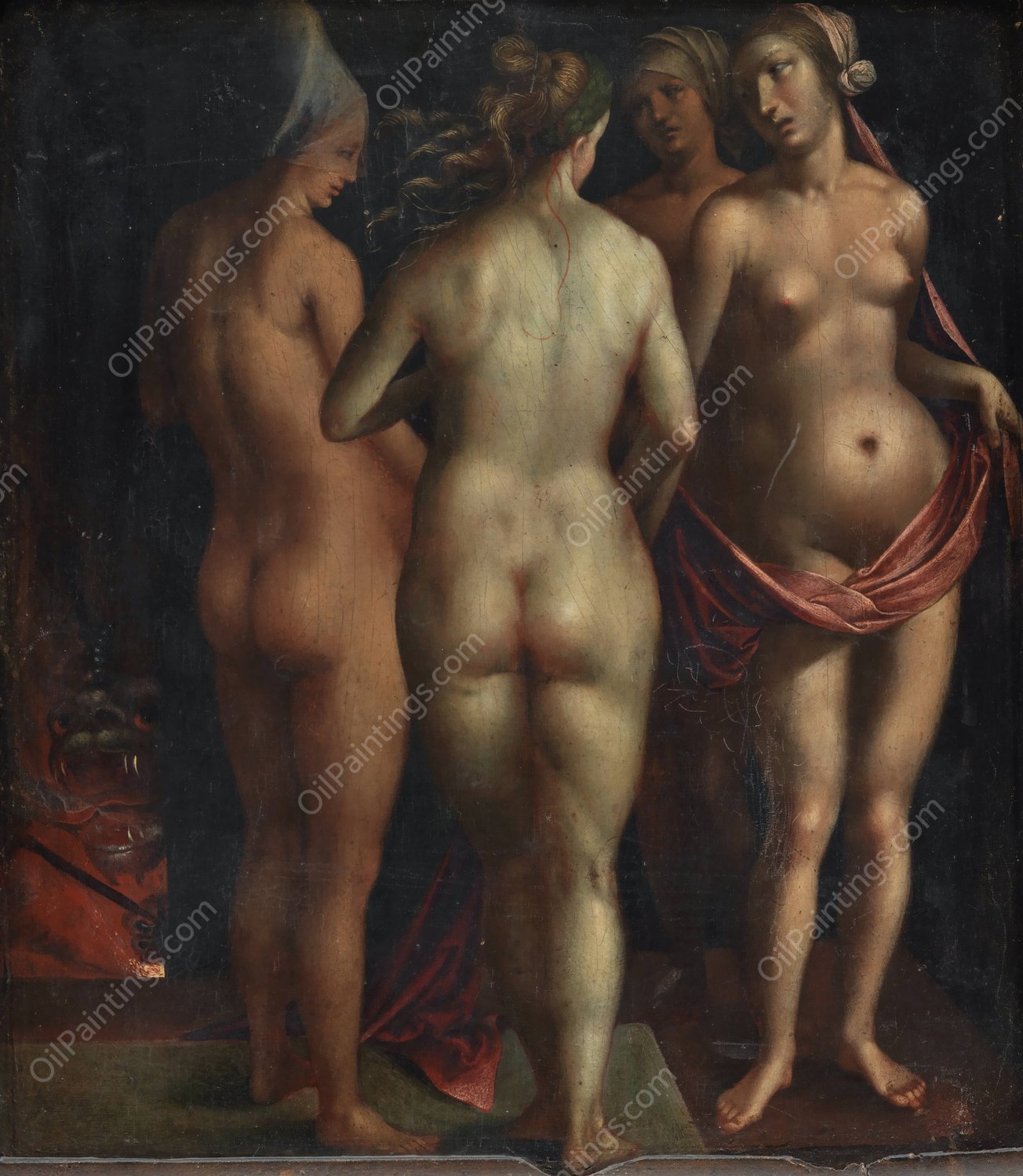 Venus and the Three Graces  by Albrecht Durer - Hand-Painted Oil Painting Reproduction