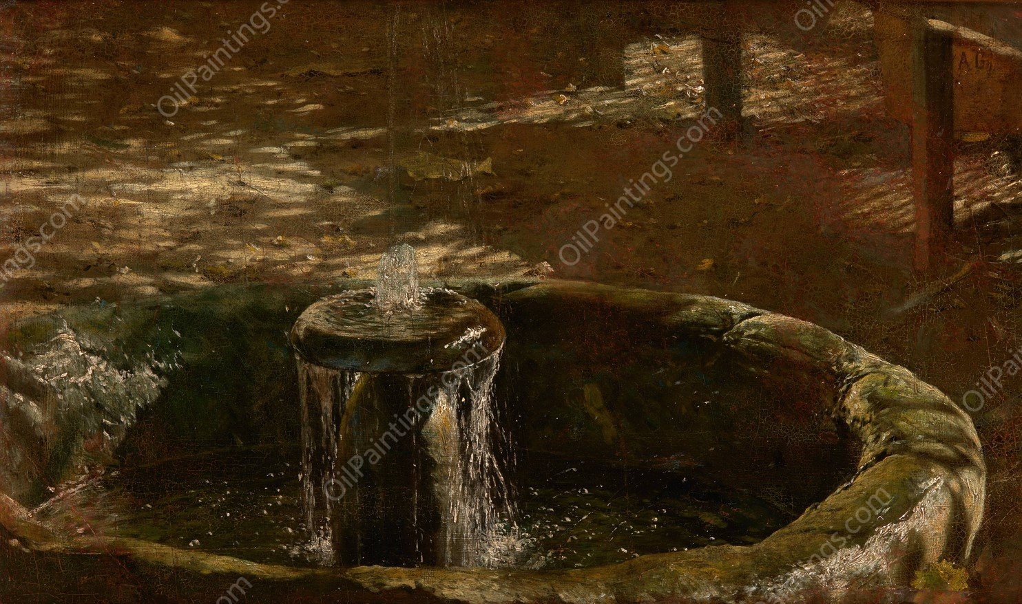 Fountain  by Aleksander Gierymski - Hand-Painted Oil Painting Reproduction