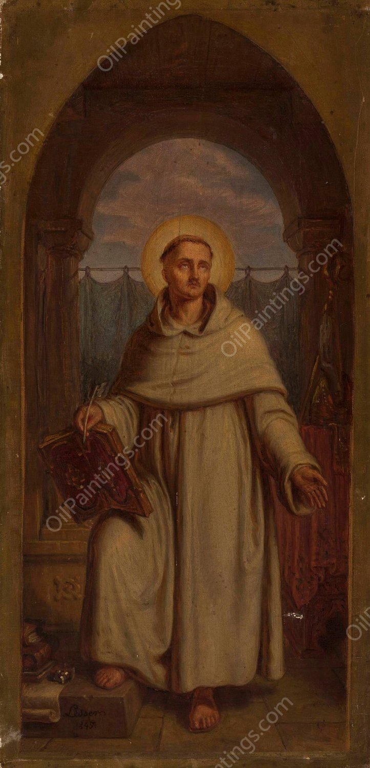 Sketch for 'Wincenty Kadlubek'  by Aleksander Lesser - Hand-Painted Oil Painting Reproduction