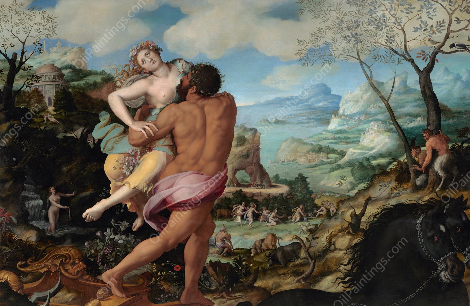 The Abduction of Proserpine  by Alessandro Allori - Hand-Painted Oil Painting Reproduction