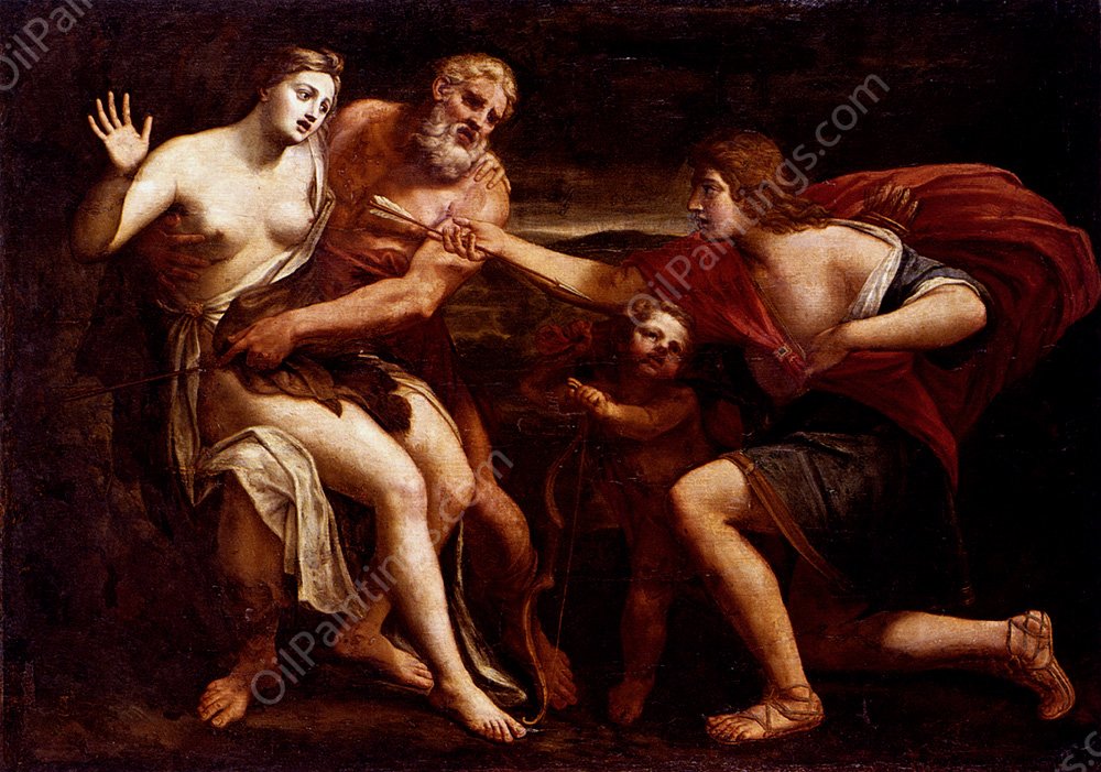 Cephalus and Procris by Alessandro Turchi - Hand-Painted Oil Painting Reproduction
