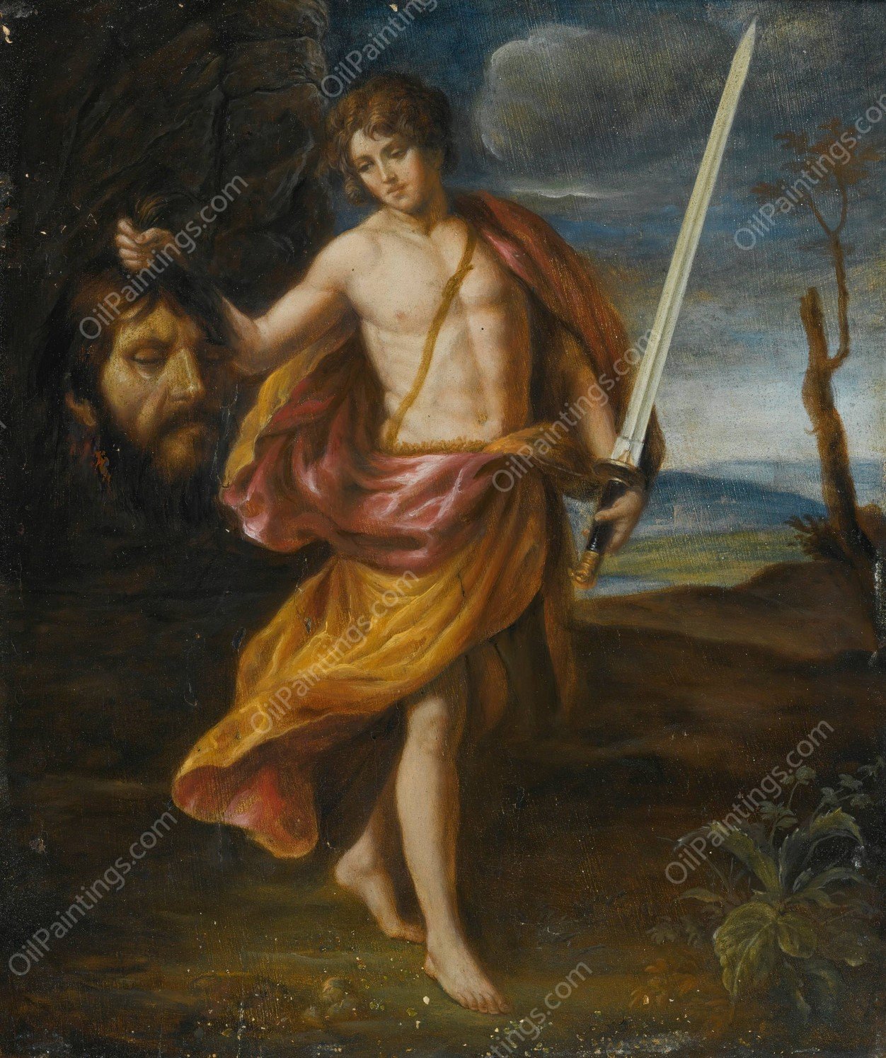 David With The Head Of Goliath by Alessandro Turchi - Hand-Painted Oil Painting Reproduction