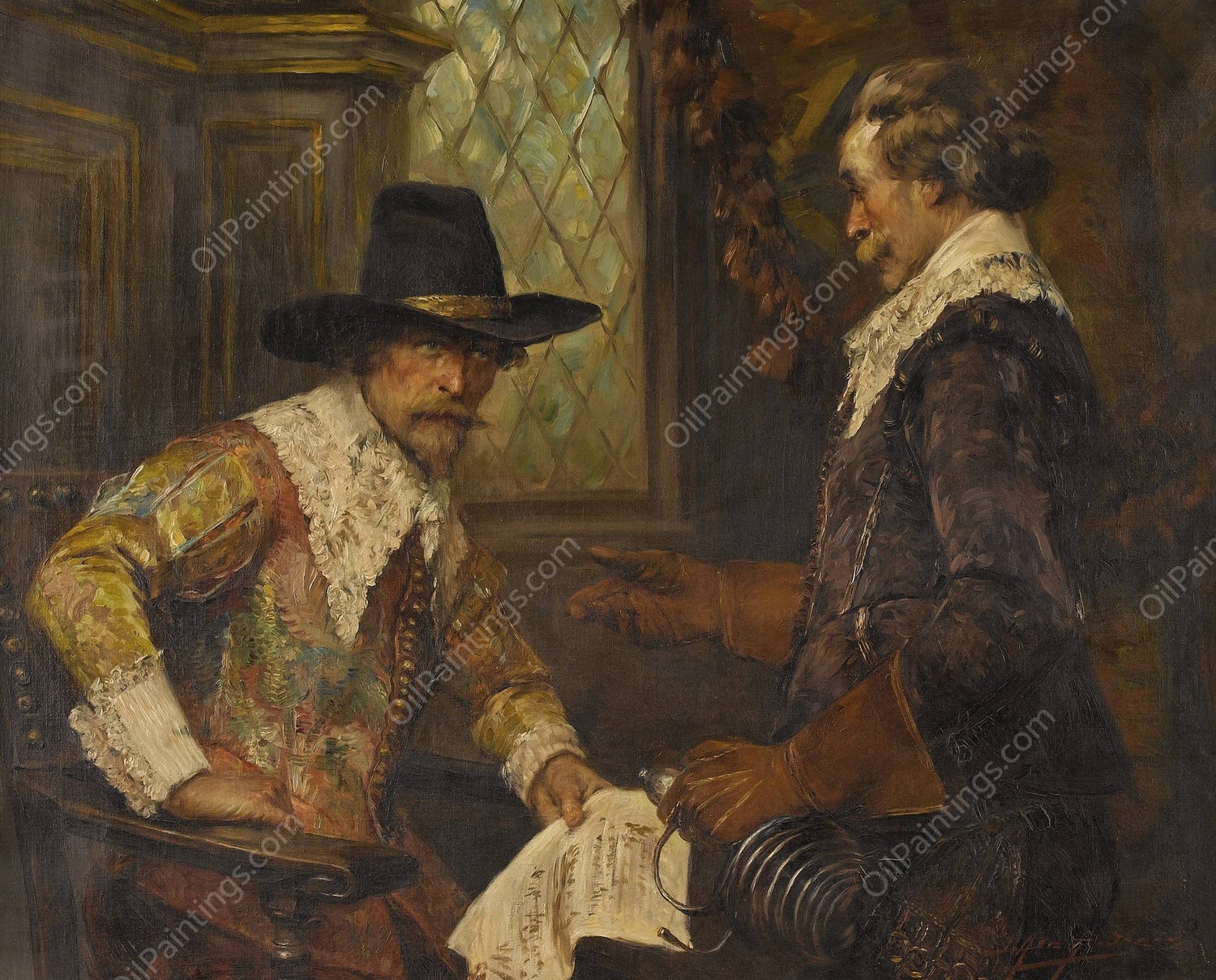 The Message by Alex De Andreis - Hand-Painted Oil Painting Reproduction