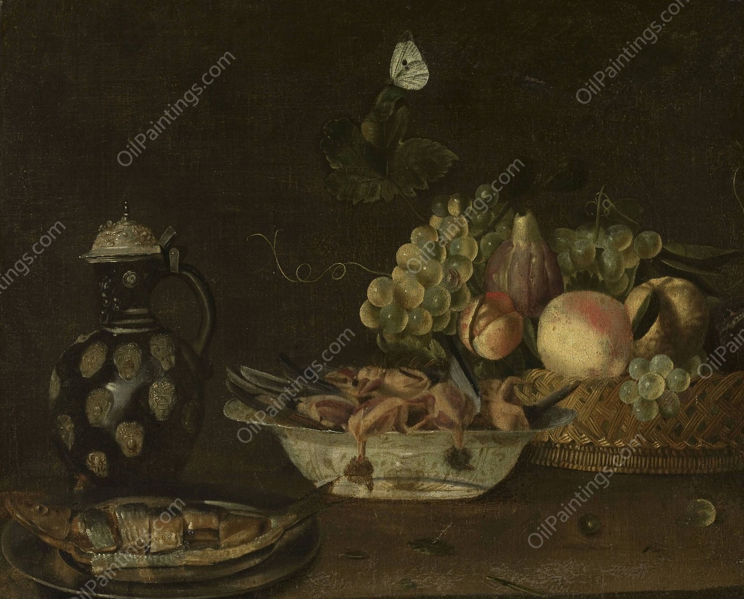 Still life with a herring by Alexander Adriaenssen - Hand-Painted Oil Painting Reproduction