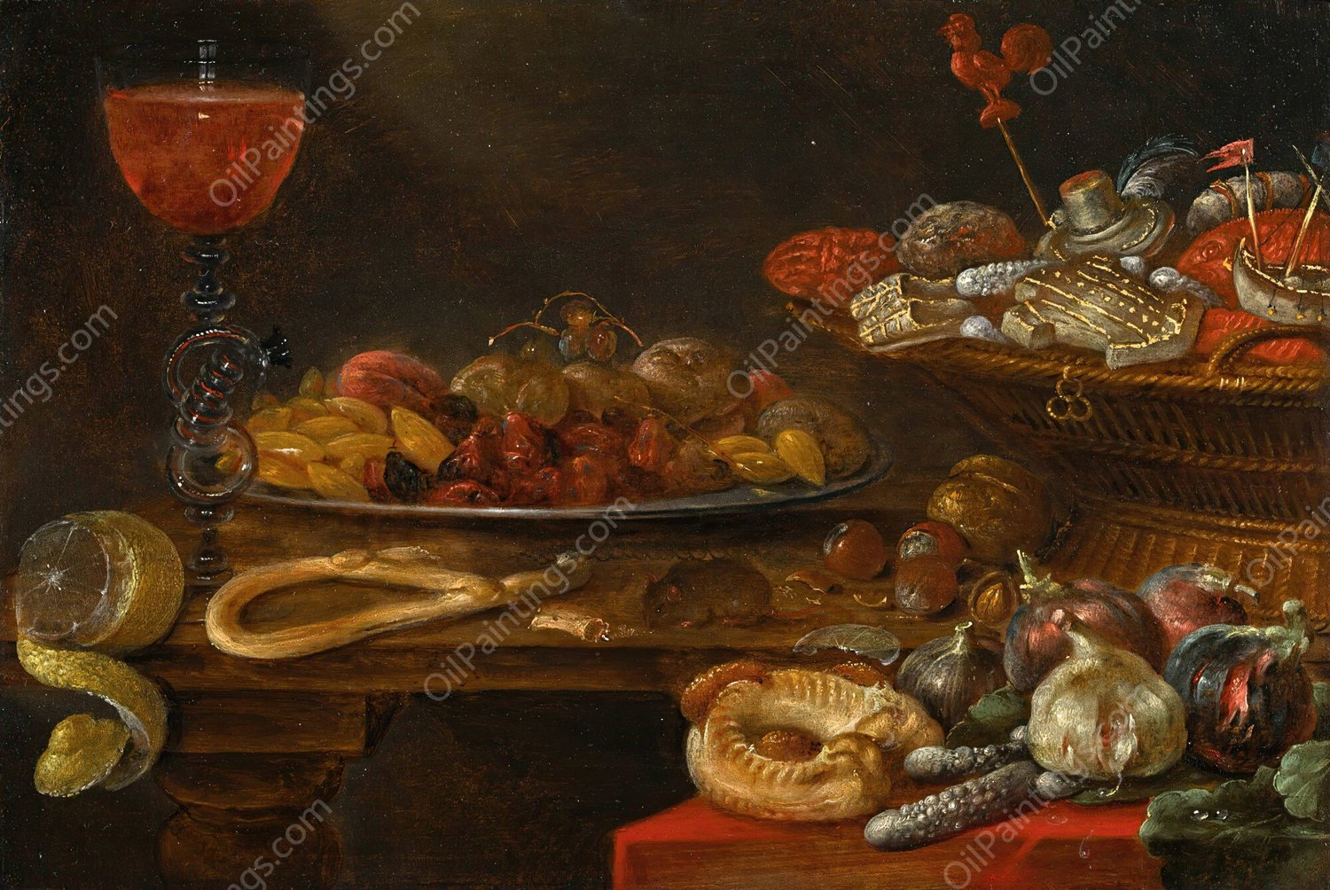 Still life with sweetmeats by Alexander Adriaenssen - Hand-Painted Oil Painting Reproduction